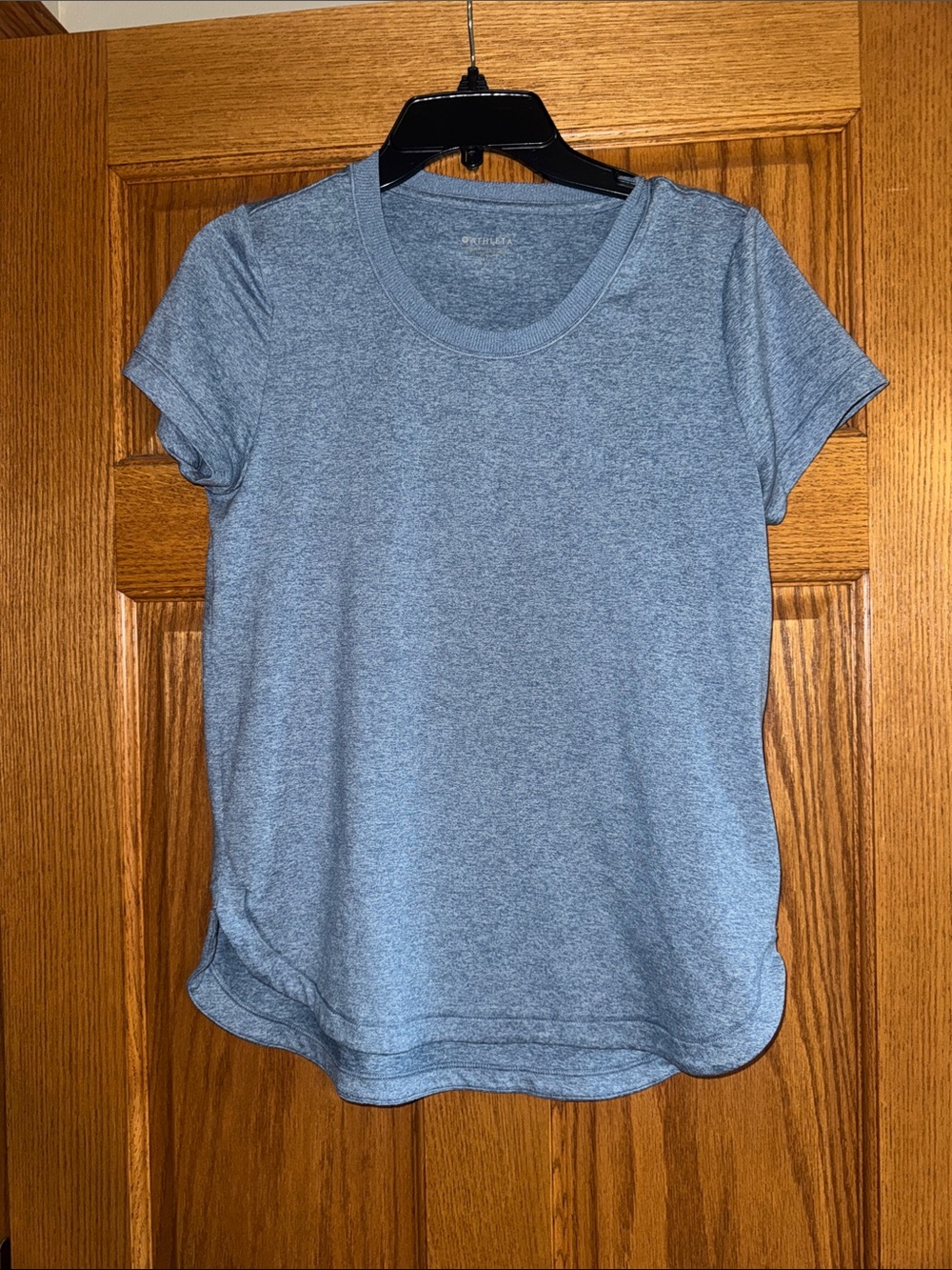 Athleta Heathered Slate Short Sleeve Crew Tee